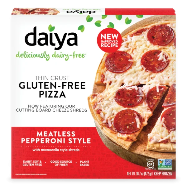 THIN CRUST GLUTEN-FREE PIZZA MEATLESS PEPPERONI STYLE